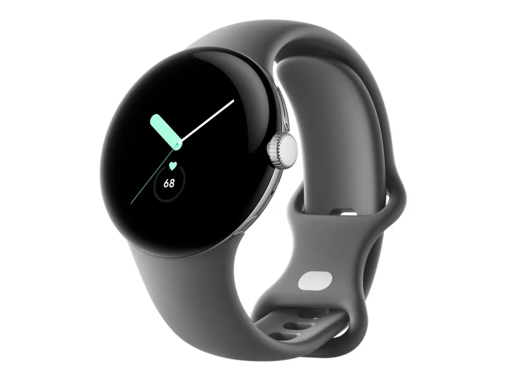 Google Pixel Watch – Polished Silver with Charcoal Band