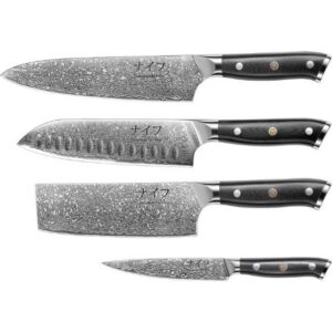 Laguiole By Hâws Santoku Grøntsags & Utility Kniv 4 Stk. Knivsæt