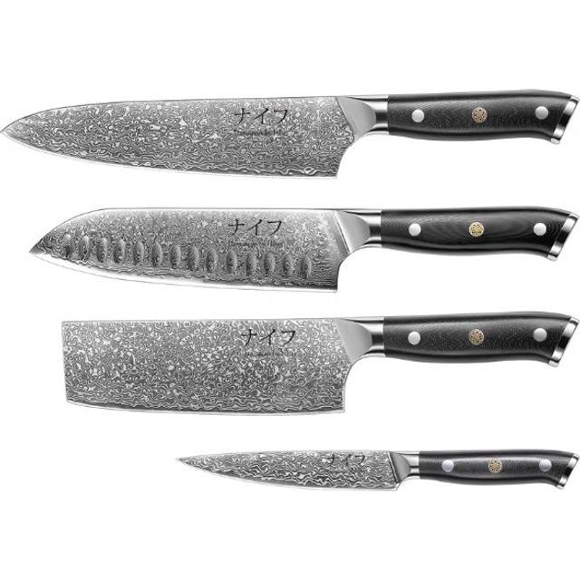 Laguiole By Hâws Santoku Grøntsags & Utility Kniv 4 Stk. Knivsæt