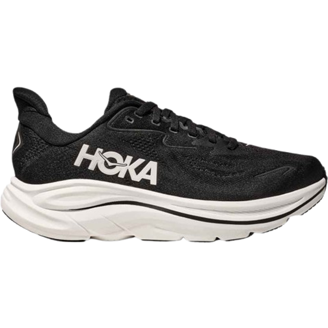 Hoka Men’s Clifton 10 Road Running Shoes in Black/White