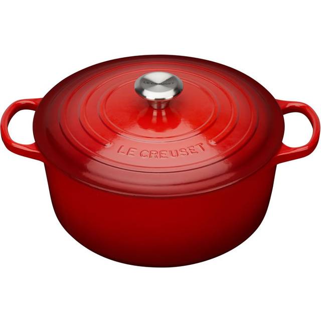 Le Creuset Cerise Signature Cast Iron Round med låg 28cm