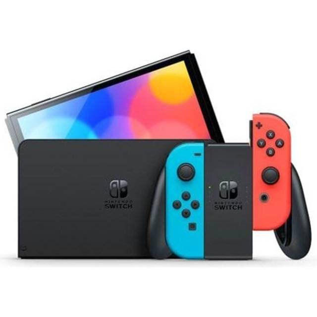 Nintendo Switch OLED Model – Neon Rød/Neon Blå