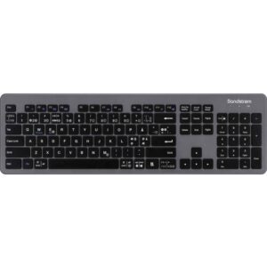 Sandstrøm slankt trådløst tastatur grå/sort