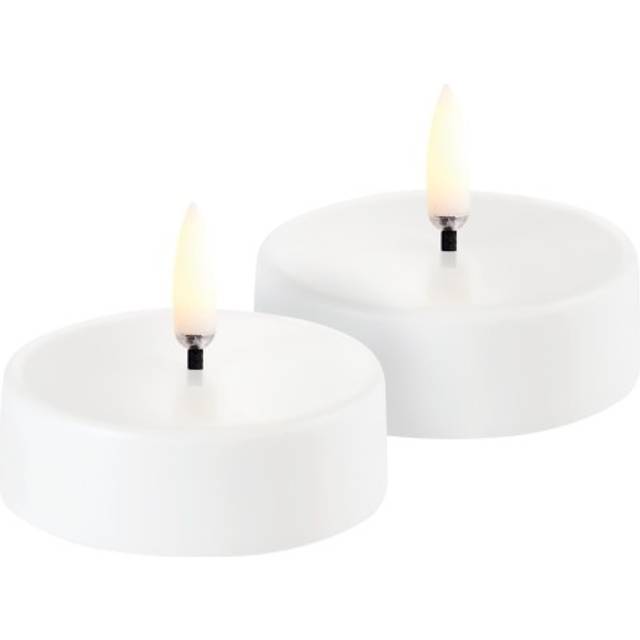 Uyuni Genopladelig Fyrfadslys LED 2-pack Maxi 6x2,3 cm Hvid LED-lys 2.3cm