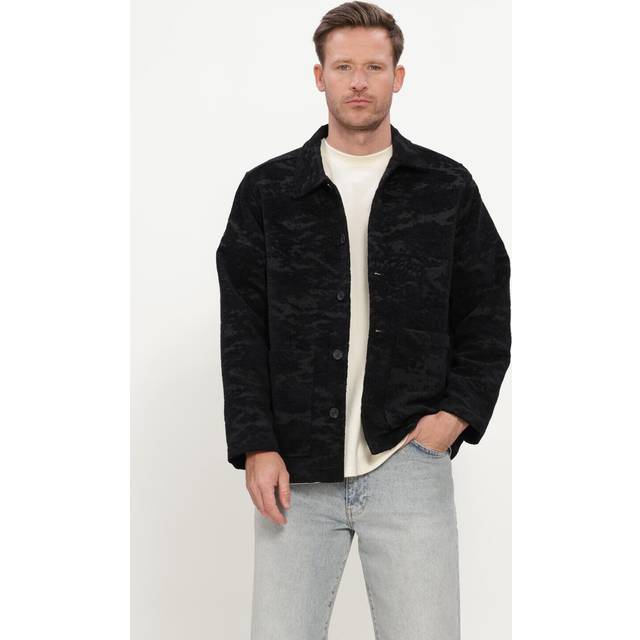 Woodbird Wbblade Chenille Jacket Mand Black Overgangsjakker – Black