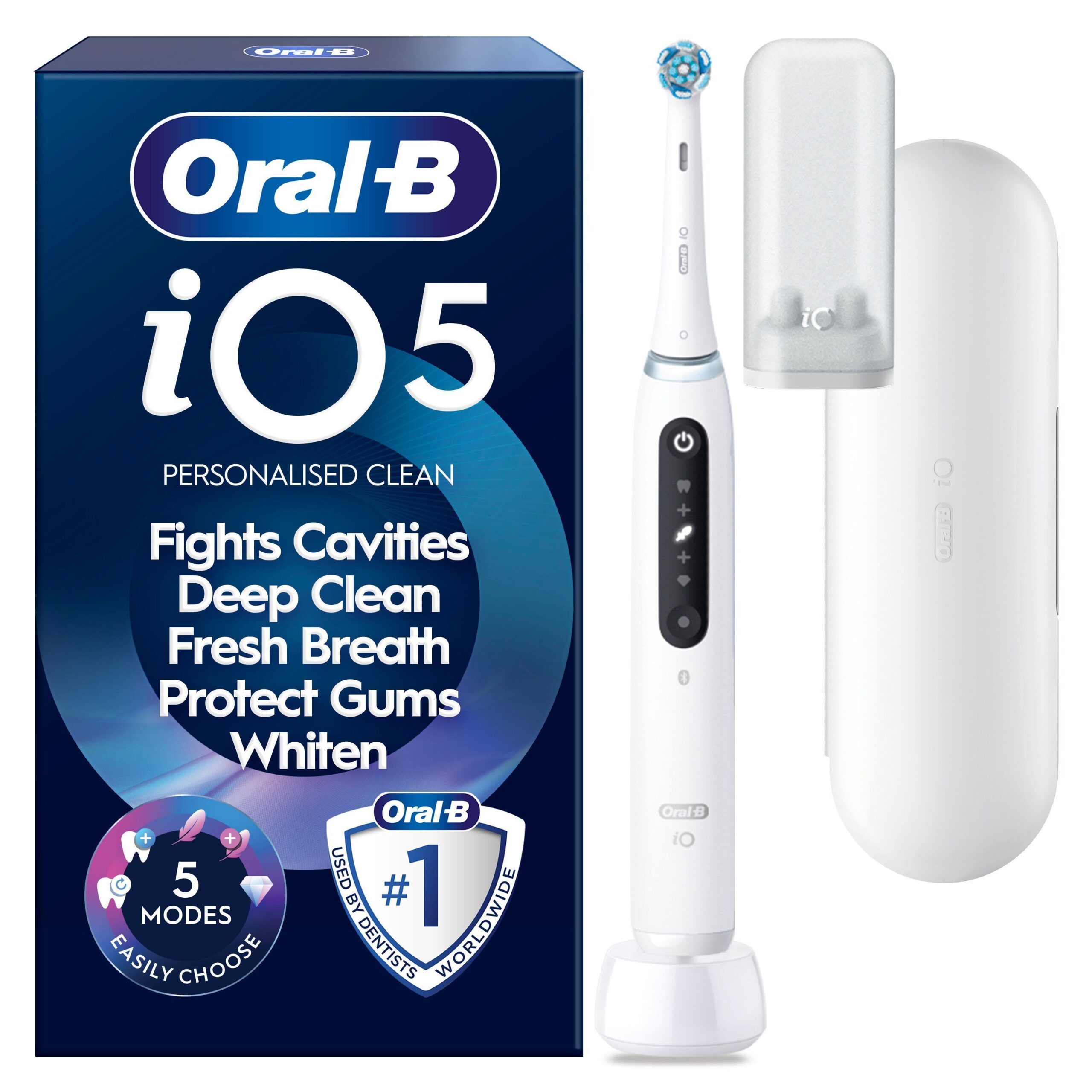 Oral-B iO5 Elektrisk Tandbørste Hvid med rejseetui