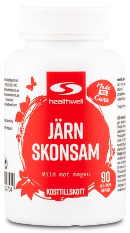 Healthwell Jern Skånsom, 90 kapsler
