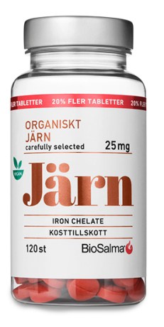 BioSalma Organisk Jern 25 mg, 90 kapsler