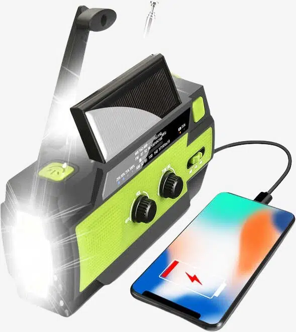 Go nødradio med håndsving, 4.000 mAh